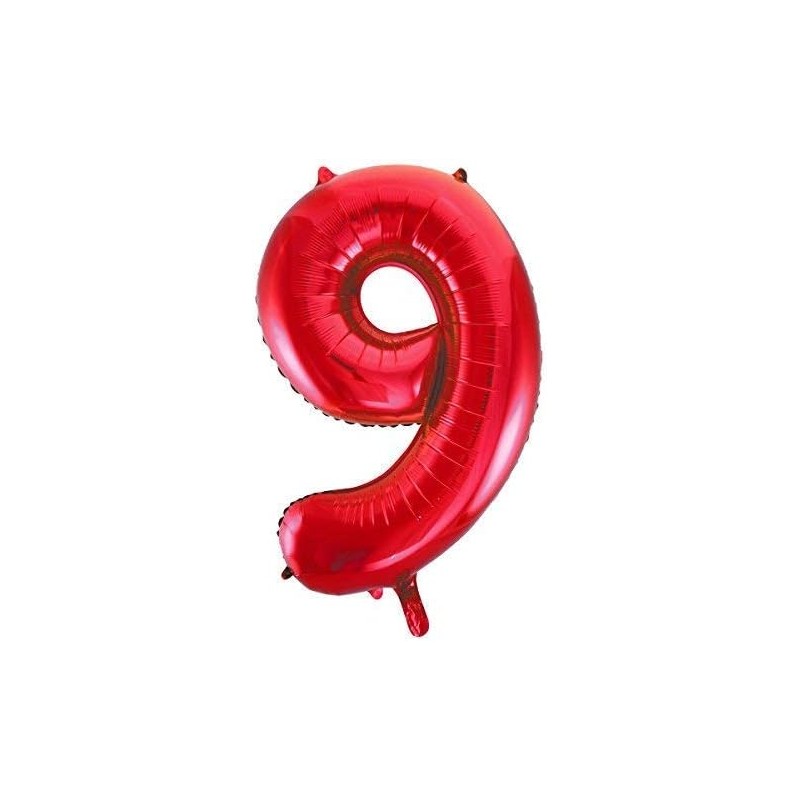 Unique Party - 55859 - Ballon Géant - Numéro 9, 86 cm, Rouge