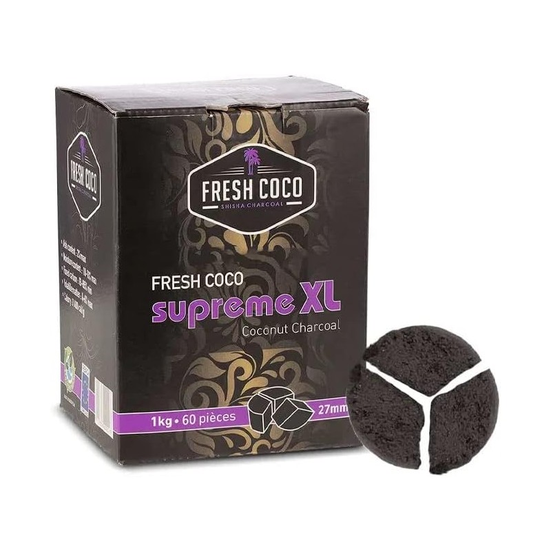 Fresh Coco Supreme XL 27mm Charbon Chicha Naturel 1KG (4)