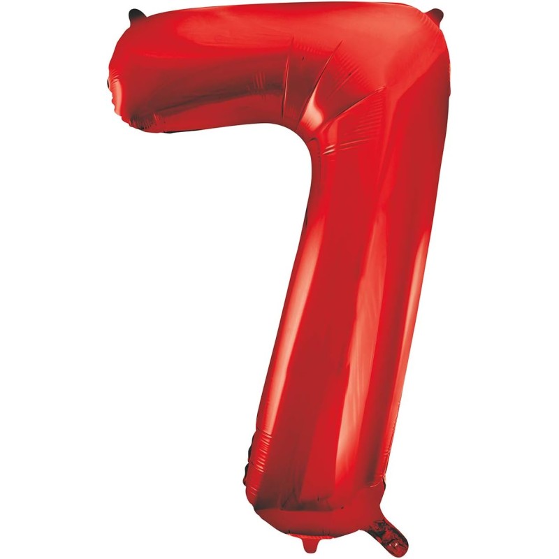 Unique Party - 55857 - Ballon Géant - Numéro 7, 86 cm, Rouge