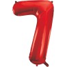 Unique Party - 55857 - Ballon Géant - Numéro 7, 86 cm, Rouge