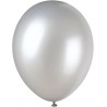 Unique Party - 80067 - Paquet de 8 Ballons Nacrés en Latex - 30 cm - Argent