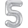 Unique Party - 53825 - Ballon Géant - Numéro 5 - 86 Cm - Argenté